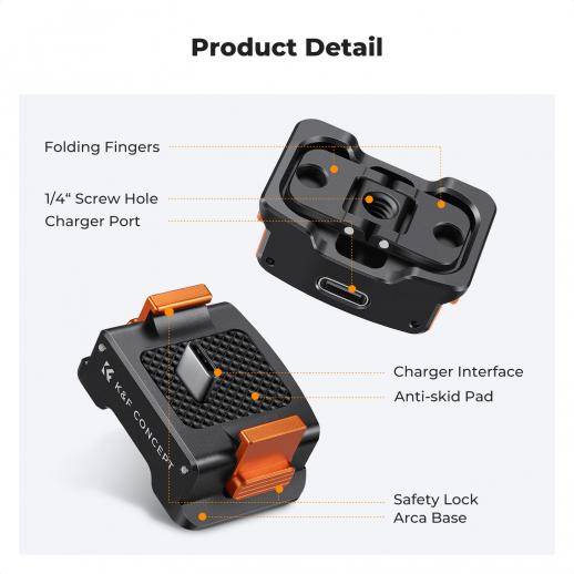 k&f Charging Adapter Base for DJI Osmo Pocket 3, Desktop Type-C Charging Dock Fit Arca-Swiss Standard, with 1/4 Screw Hole/Folding Finger, Aluminum Alloy Bracket k&f Charging Adapter Base for DJI Osmo Pocket 3, Desktop Type-C Charging Dock Fit Arca-Swiss Standard, with 1/4 Screw Hole/Folding Finger, Aluminum Alloy Bracket